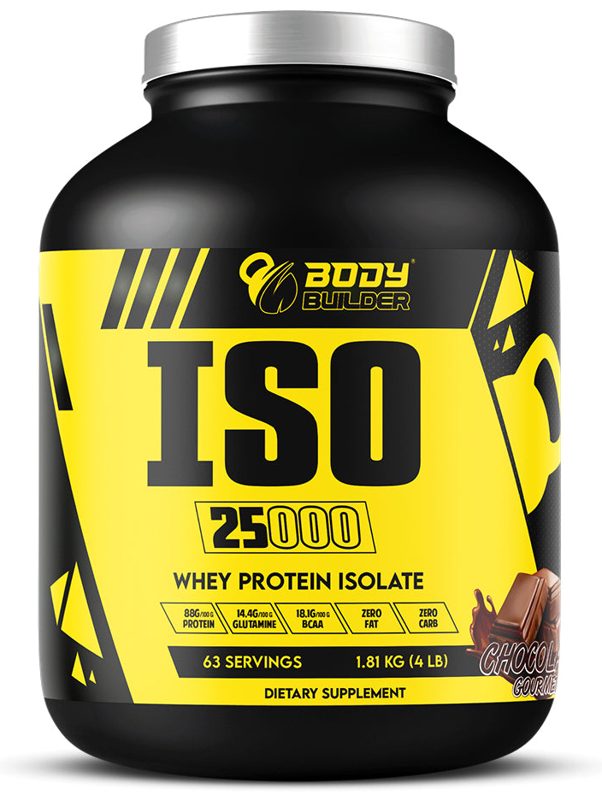 BODY BUILDER ISO 25000 WHEY PROTEIN 4LB/1.81KG 63 SERVINGS CHOLOLATE GOURMET