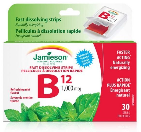 JAMIESON B12 1000MCG FAST DISSOLVING STRIPS 30S