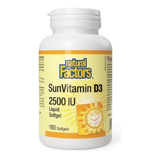 NATURAL FACTORS SUNVITAMIN D3 2500IU(25MCG) 180'S(P1)