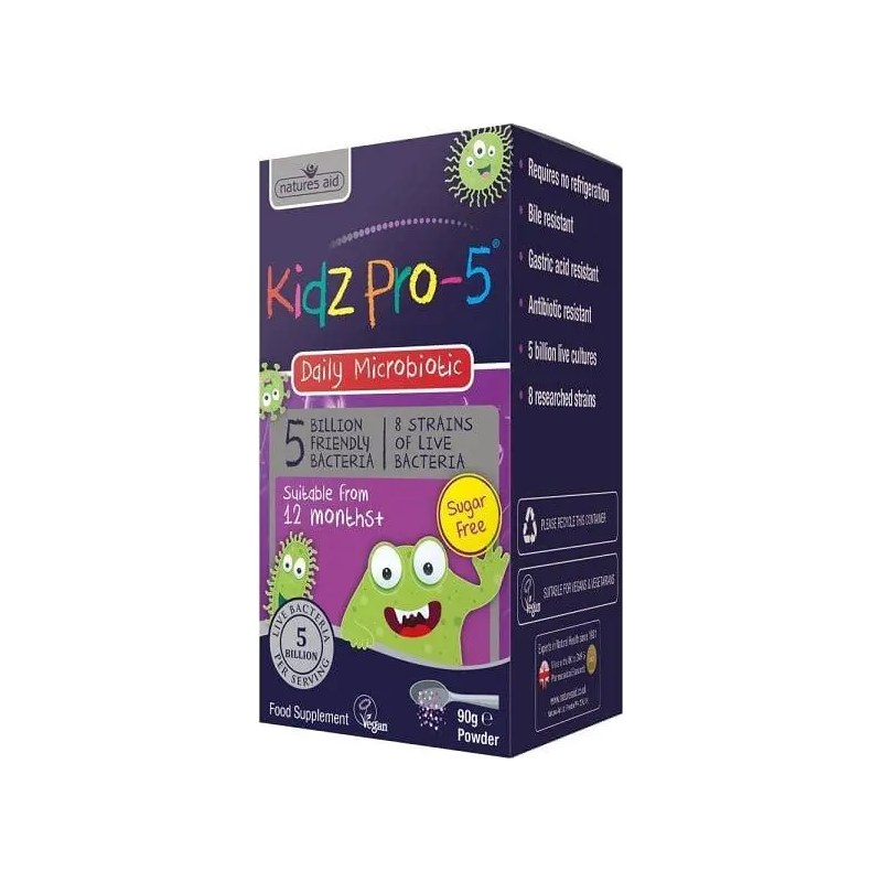 KIDZ PRO-5 (5 Billion 8 strain friendly bacteria) Vegan-90g Powder